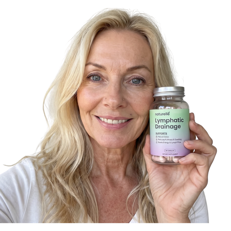 Woman holding Naturelle Lymphatic Drainage